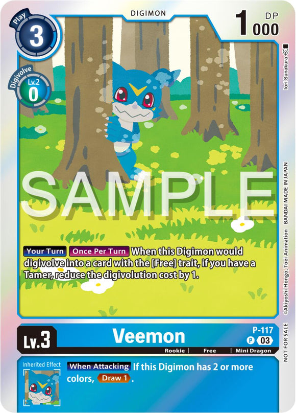 Veemon - P-117 (Beginning Observer Pre-Release) [P-117 P] [Digimon Promotion Cards] Foil
