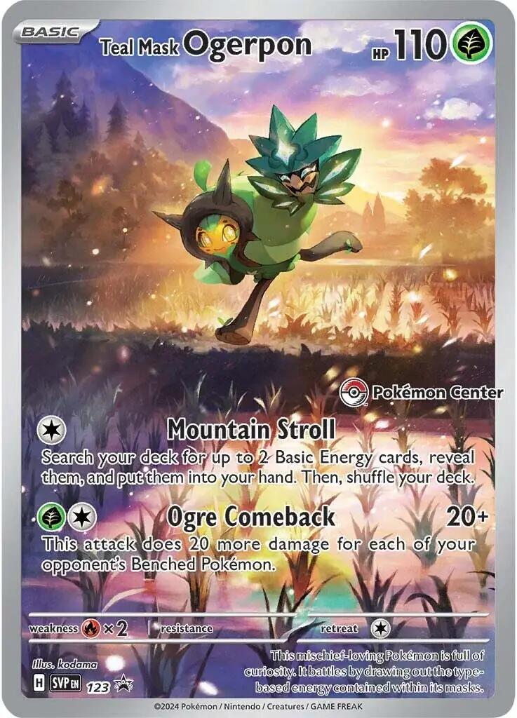 Teal Mask Ogerpon - 123 (Pokemon Center Exclusive) [123] [Scarlet & Violet Promo Cards] Holofoil