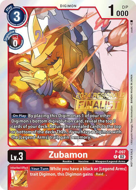 Zubamon - P-097 (2024 Regionals Finalist) [P-097 P] [Digimon Promotion Cards] Foil