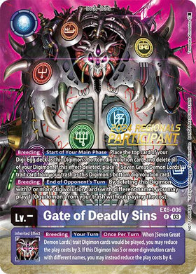 Gate of Deadly Sins (2024 Regionals Participant) [EX6-006 R] [Infernal Ascension] Foil