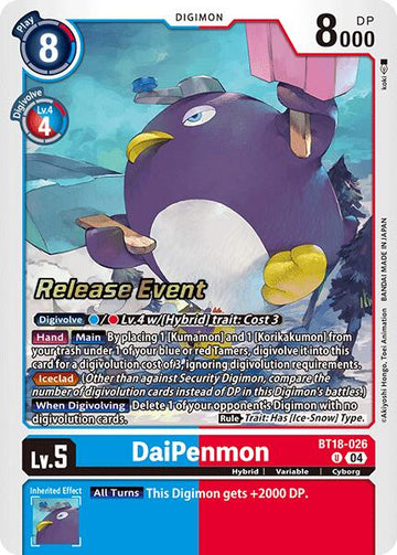 DaiPenmon [BT18-026 U] [Release Special Booster 2.0 Celebration Event Cards] Foil