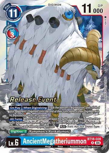 AncientMegatheriummon [BT18-028 R] [Release Special Booster 2.0 Celebration Event Cards] Foil