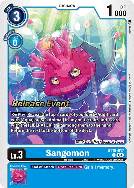 Sangomon [BT19-017 U] [Release Special Booster 2.0 Celebration Event Cards] Foil