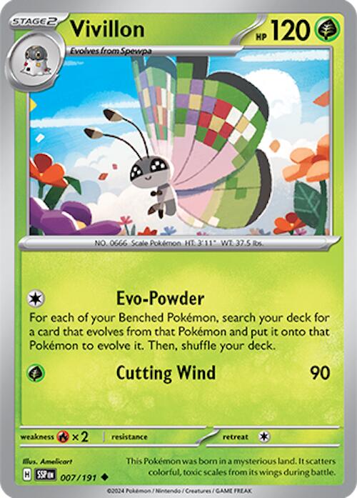 Vivillon [007/191] - (Surging Sparks) Reverse Holofoil