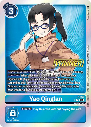 Yao Qinglan (Store Tournament 2025 Vol.1 Winner Pack) [P-168 P] [Digimon Promotion Cards] Foil