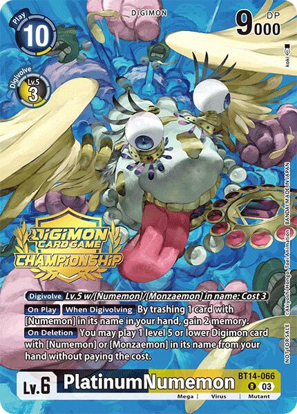 PlatinumNumemon (Championship 2024 Gold Stamp Card Set) [BT14-066 R] [Blast Ace] Foil
