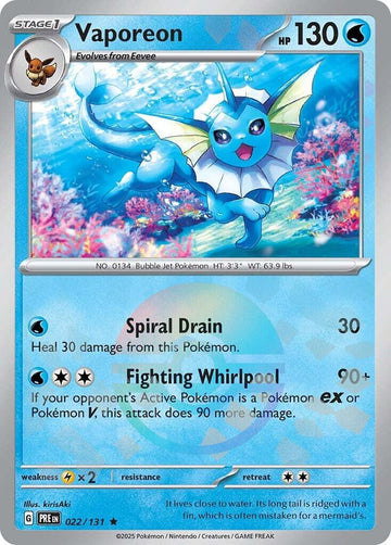 Vaporeon (Poke Ball Pattern) [022/131] - (Prismatic Evolutions) Holofoil