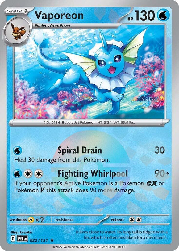 Vaporeon (Poke Ball Pattern) [022/131] - (Prismatic Evolutions) Holofoil