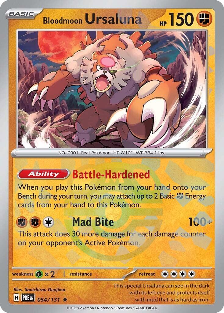 Bloodmoon Ursaluna (Master Ball Pattern) [054/131] - (Prismatic Evolutions) Holofoil