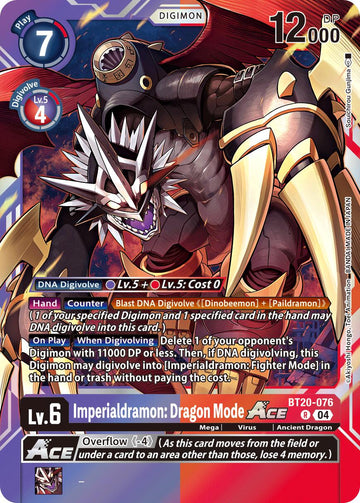 Imperialdramon: Dragon Mode ACE [BT20-076 R] [Release Special Booster 2.5] Foil