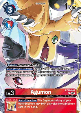 Agumon (Omnimon Binder Set) [BT17-007 R] [Secret Crisis] Foil