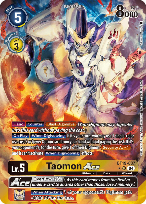 Taomon ACE (Alternate Art) [BT19-037 SR] [Release Special Booster 2.5] Foil