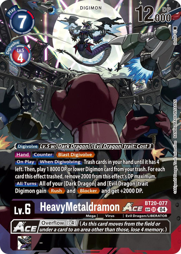 HeavyMetaldramon ACE (Textured) [BT20-077 SR] [Release Special Booster 2.5] Foil
