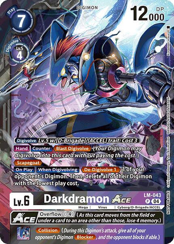 Darkdramon ACE (Limited Card Pack) [LM-043 P] [World Convergence] Foil