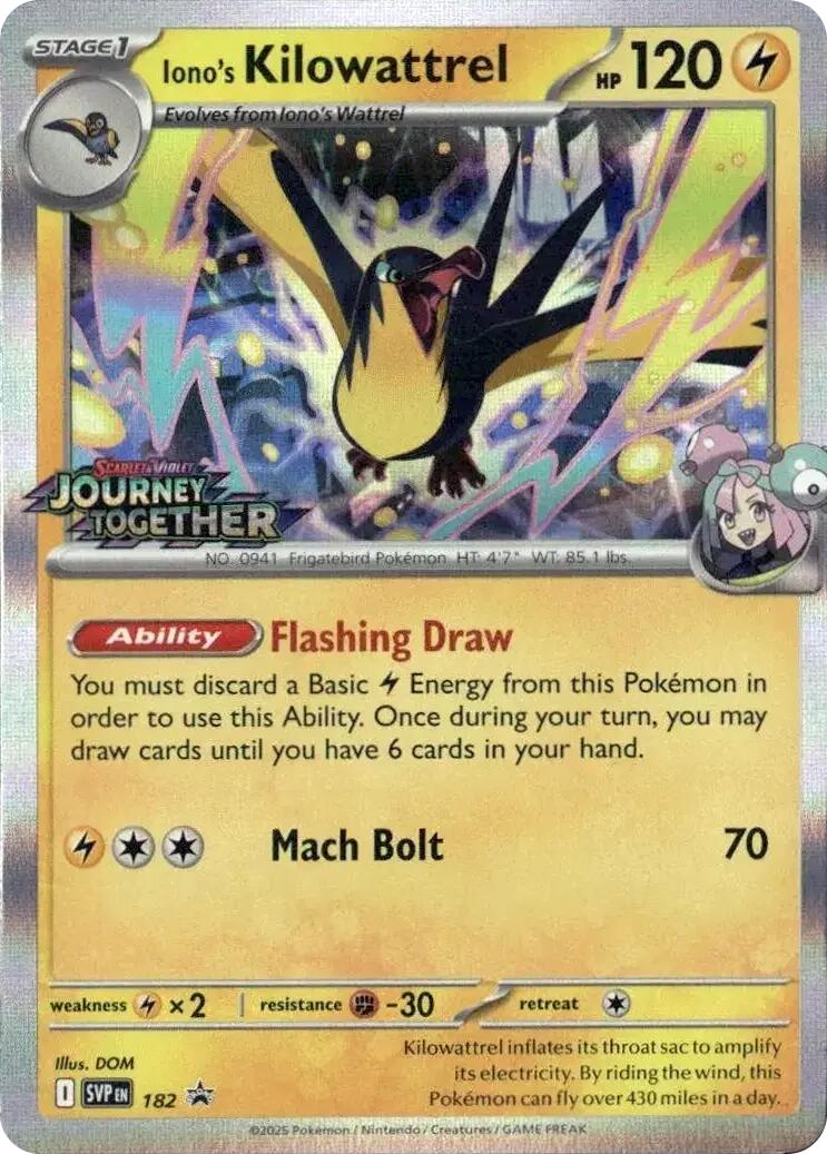 Iono's Kilowattrel - 182 (Prerelease) [182] [Scarlet & Violet Promo Cards] Holofoil