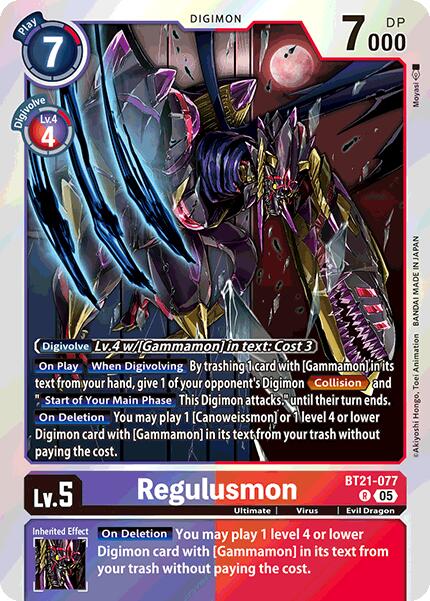 Regulusmon [BT21-077 R] [World Convergence] Foil
