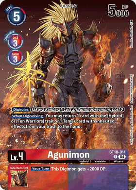 Agunimon (Rare Pull) [BT18-011 R] [World Convergence] Foil