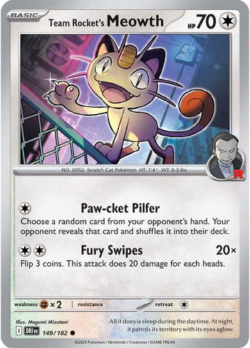 Team Rocket's Meowth [149/182] [Destined Rivals] Reverse Holofoil