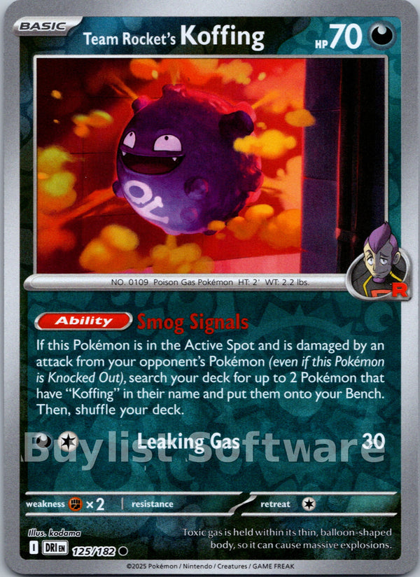 Team Rocket's Koffing [125/182] [Destined Rivals] Reverse Holofoil