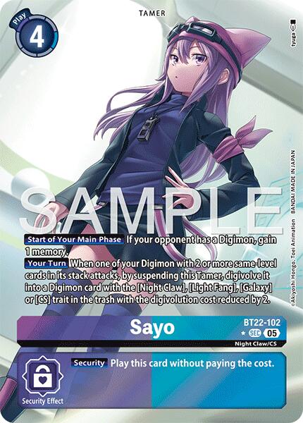 Sayo (Alternate Art) [BT22-102 SEC] [Cyber Eden] Foil