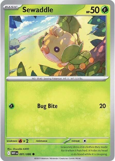 Sewaddle [001/086] [White Flare] Reverse Holofoil