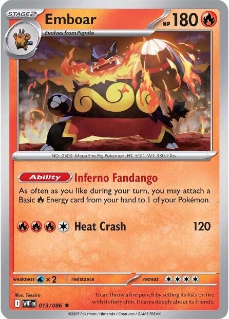 Emboar [013/086] [White Flare] Holofoil