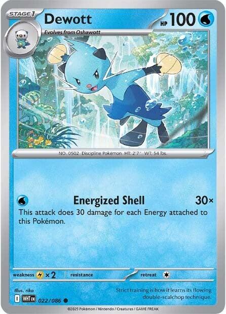 Dewott [022/086] [White Flare] Reverse Holofoil