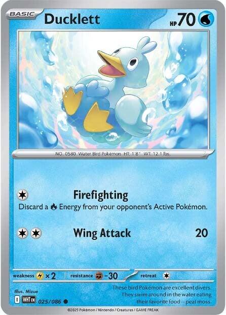 Ducklett [025/086] [White Flare] Reverse Holofoil