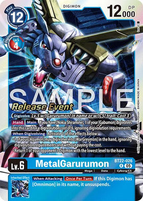 MetalGarurumon [BT22-026 R] [Cyber Eden Release Event Cards] Foil
