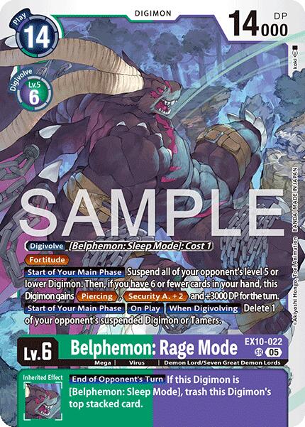 Belphemon: Rage Mode [EX10-022 SR] [Sinister Order] Foil