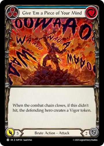 Give 'Em a Piece of Your Mind (Blue) [SUP154] [Super Slam] Rainbow Foil