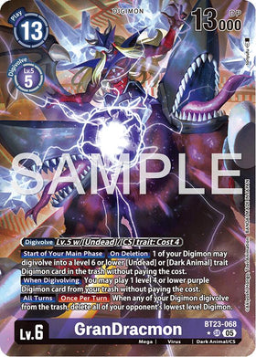 GranDracmon (Alternate Art) [BT23-068 SR] [Hackers' Slumber] Foil