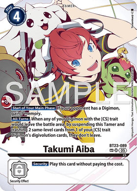 Takumi Aiba (SP) [BT23-089 SR] [Hackers' Slumber] Foil