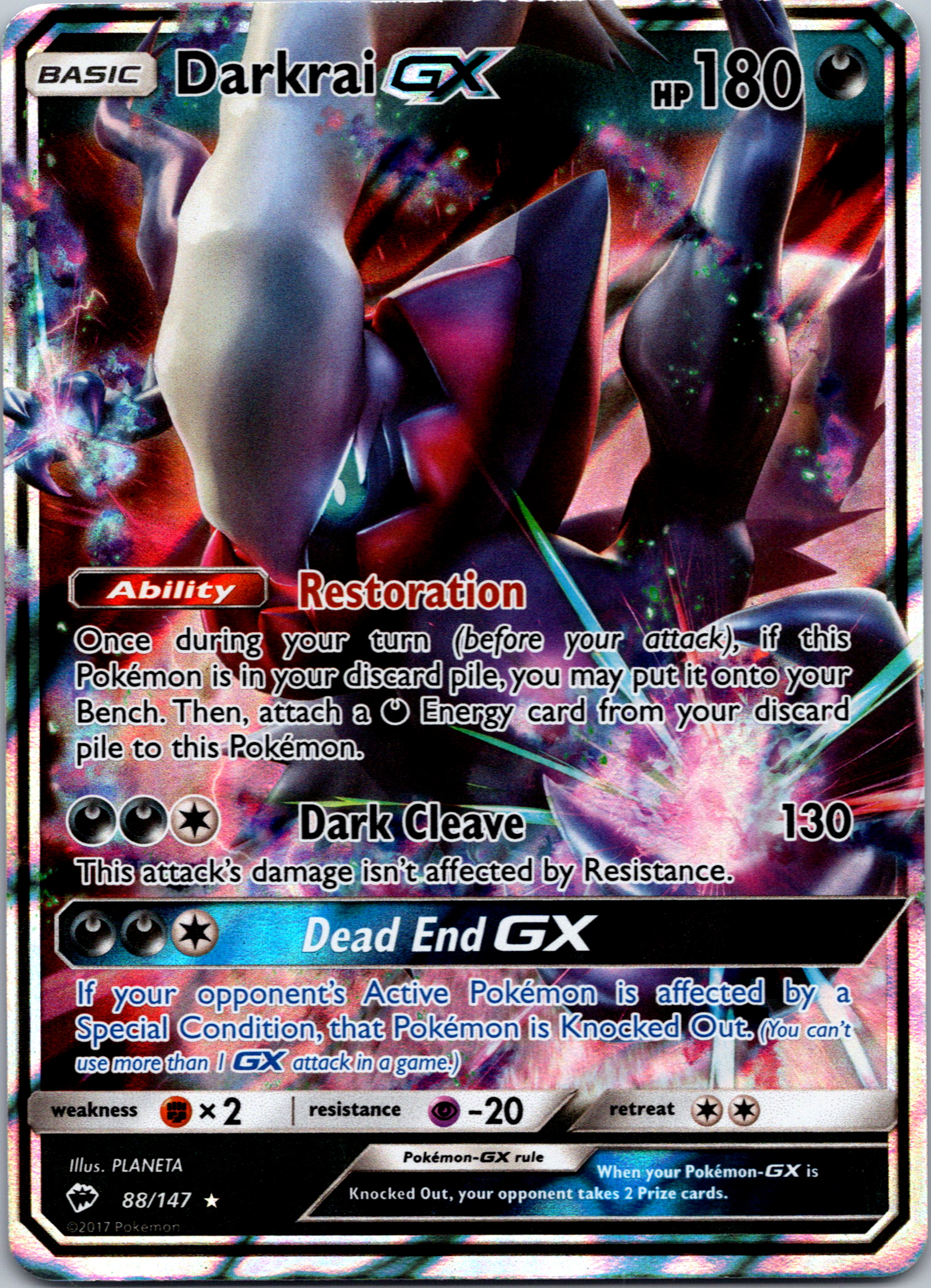 Darkrai GX (88/147) [Sun & Moon: Burning Shadows]