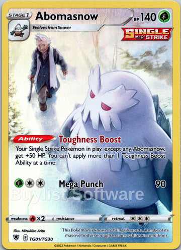 Abomasnow [TG01/TG30] [Astral Radiance Trainer Gallery] Holofoil