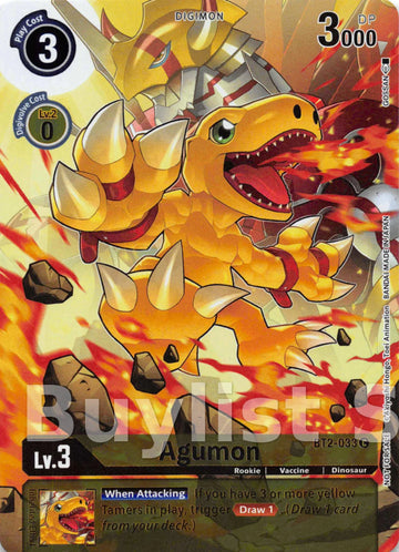Agumon - BT2-033 (Tamer's Evolution Box 2) [BT2-033 C] [Release Special Booster 1.0] Foil