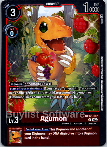 Agumon [BT17-007-R] [Secret Crisis] Foil