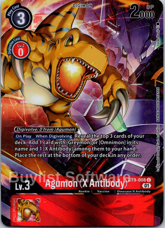 Agumon (X Antibody) (Alternate Art) [BT9-008] [X Record] Foil