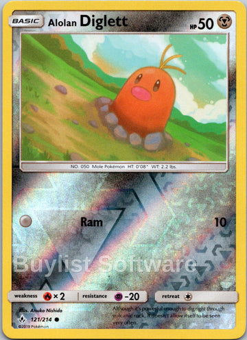 Alolan Diglett [121/214] [Unbroken Bonds] Reverse Holofoil