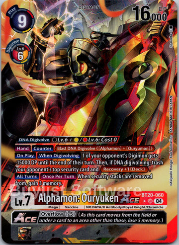 Alphamon: Ouryuken ACE (Alternate Art) [BT20-060 SR] [Release Special Booster 2.5] Foil