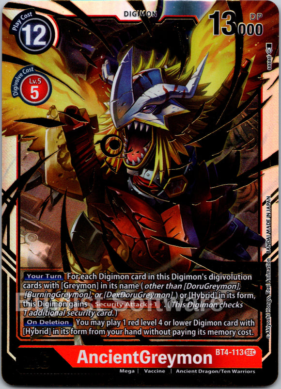 AncientGreymon [BT4-113 SEC] [Great Legend] Foil