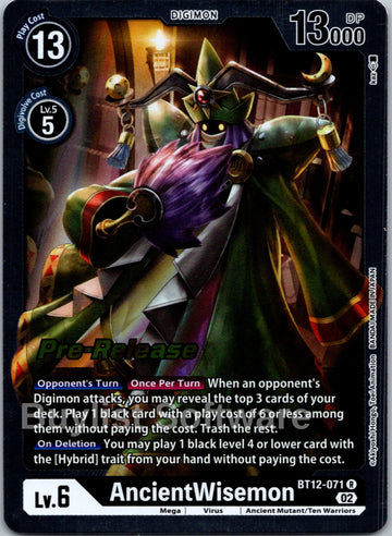 AncientWisemon [BT12-071] [Across Time Pre-Release Cards] Foil