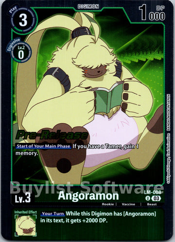 Angoramon (English Exclusive) [LM-008] [Exceed Apocalypse Pre-Release Cards] Foil