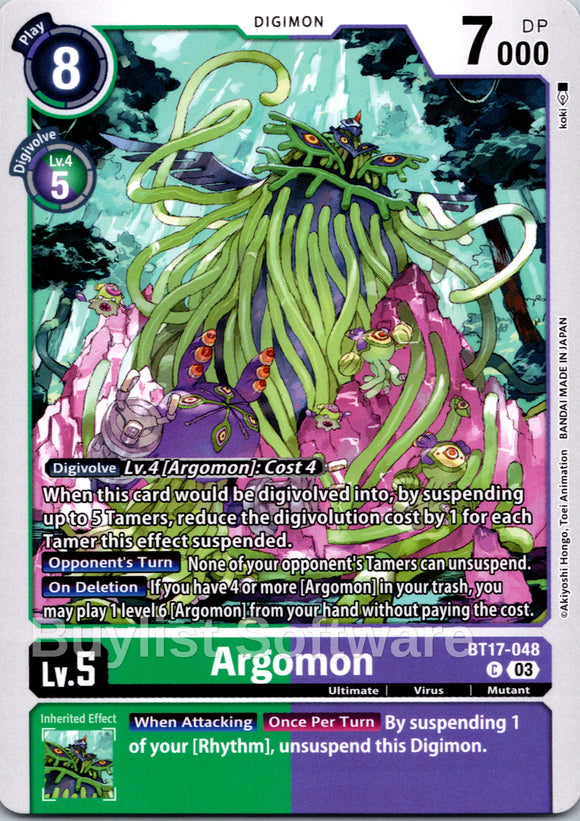 Argomon - BT17-048 [BT17-048 C] [Secret Crisis]