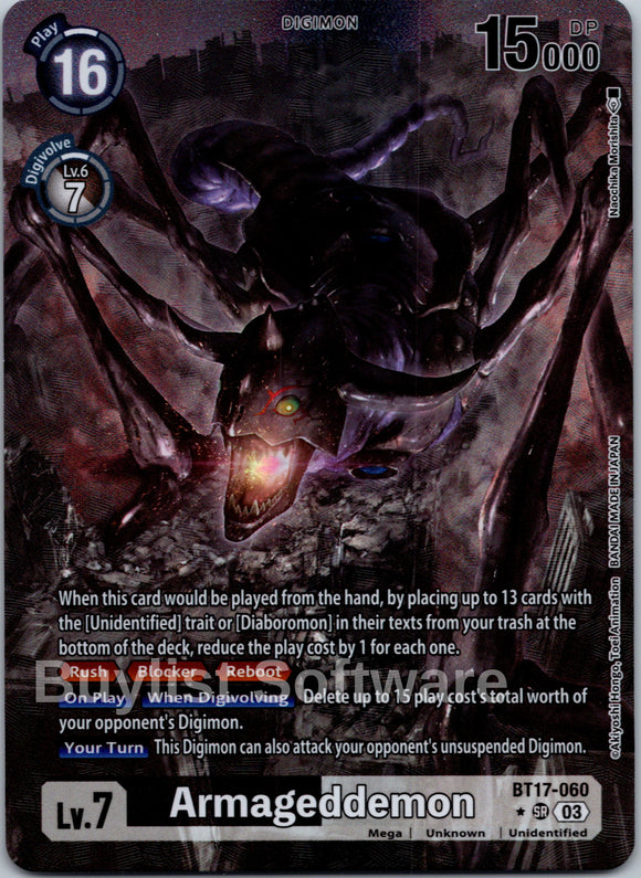 Armageddemon (Alternate Art) [BT17-060-SR] [Secret Crisis] Foil