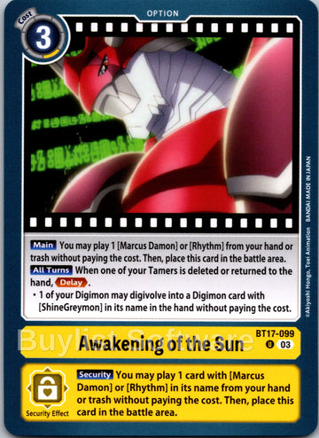 Awakening of the Sun [BT17-099-U] [Secret Crisis] Normal