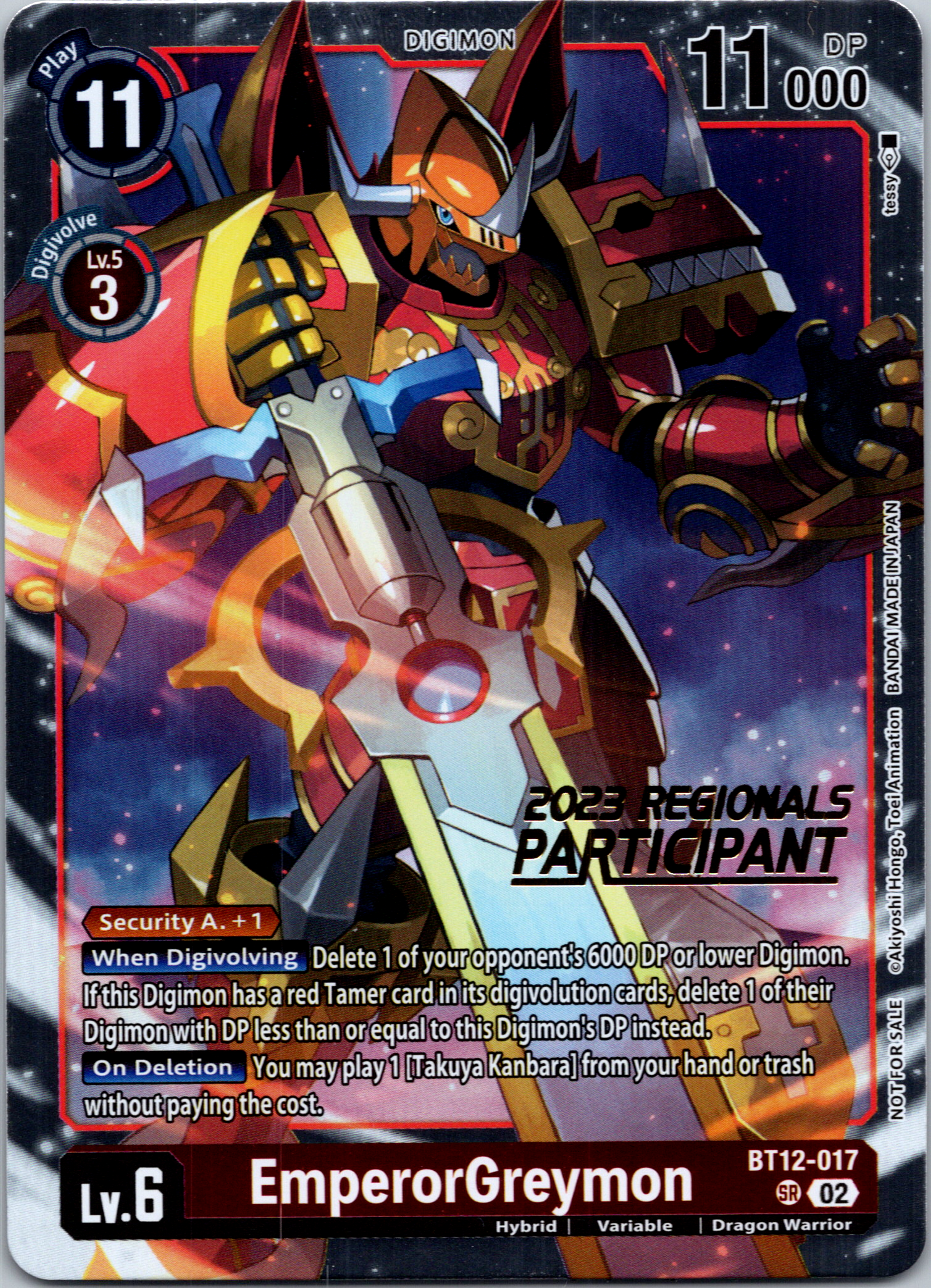 EmperorGreymon (2023 Regionals Participant) [BT12-017] [Across Time] Foil