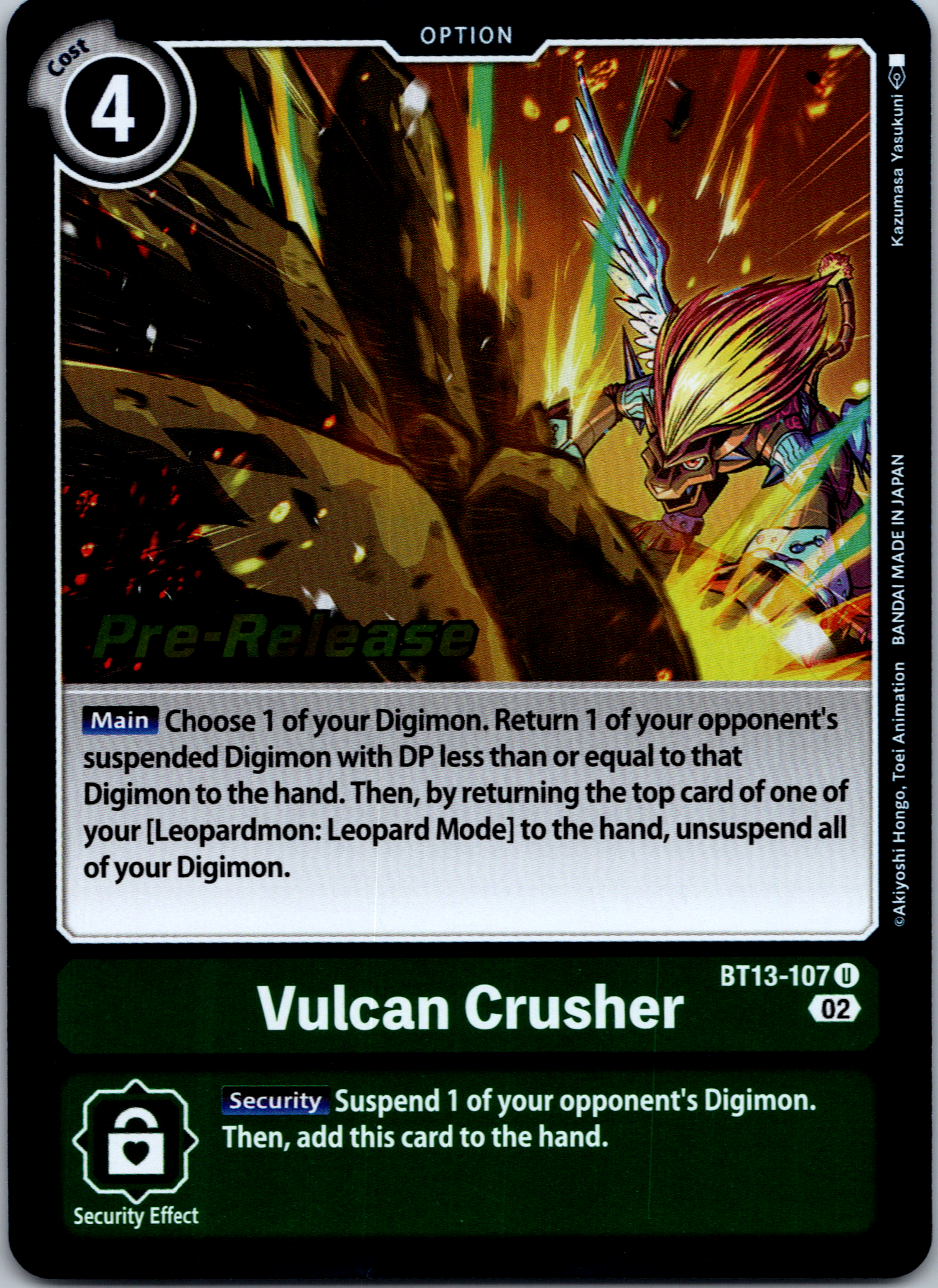 Vulcan Crusher [BT13-107] [Versus Royal Knight Booster Pre-Release Cards] Foil