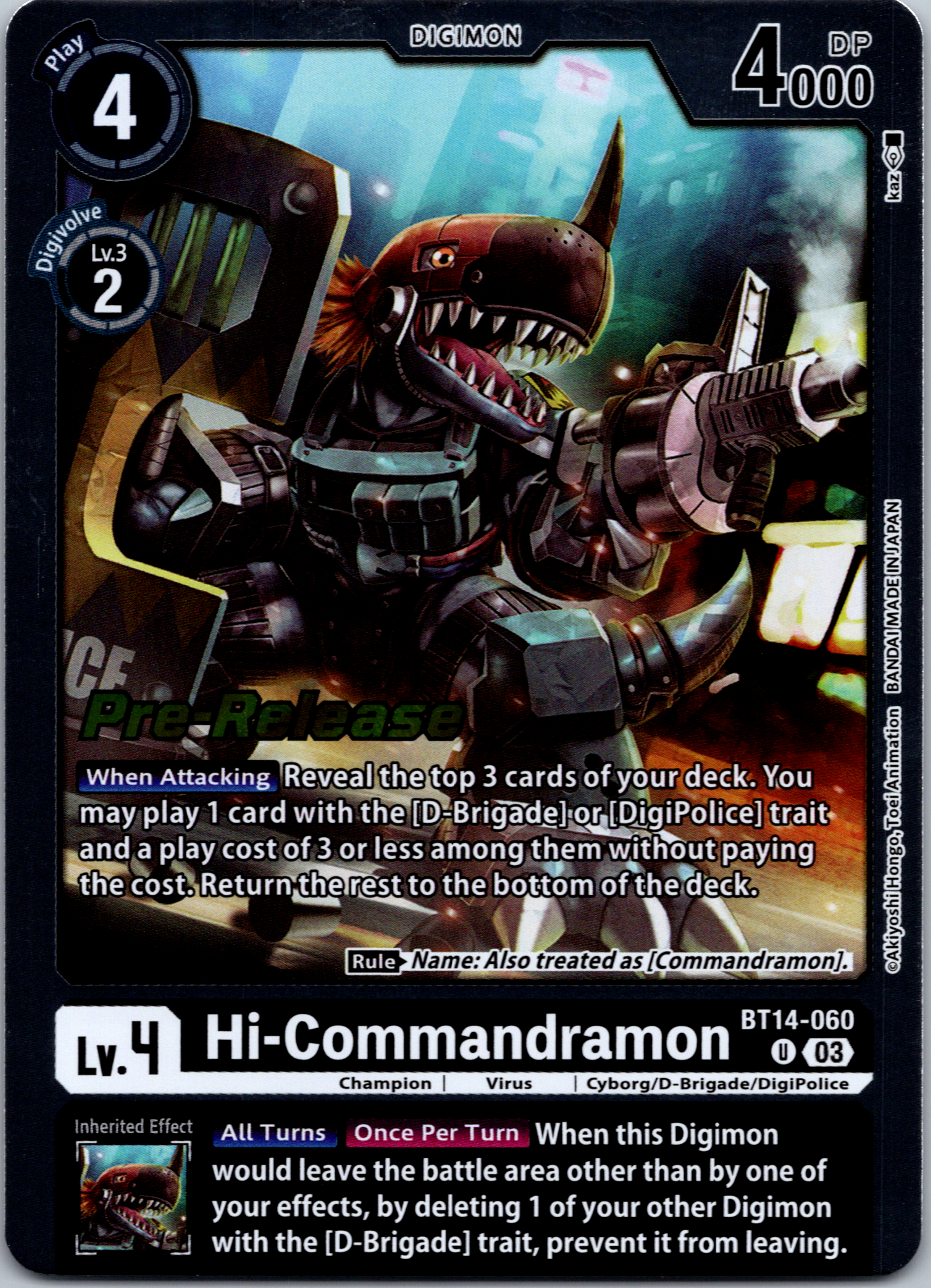 Hi-Commandramon [BT14-060] [Blast Ace Pre-Release Cards] Foil