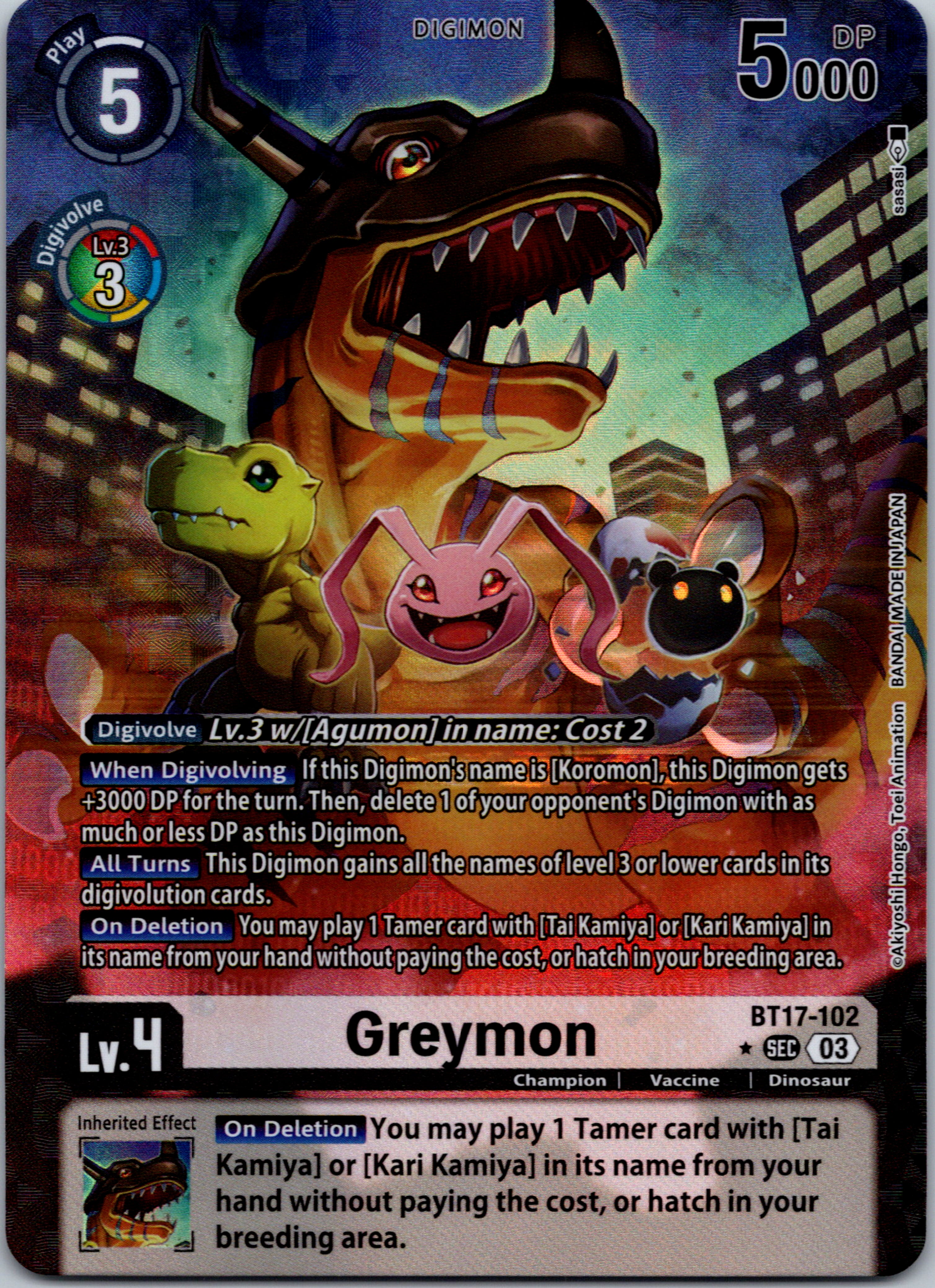 Greymon (Alternate Art) [BT17-102-SEC] [Secret Crisis] Foil